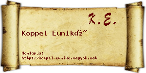 Koppel Euniké névjegykártya